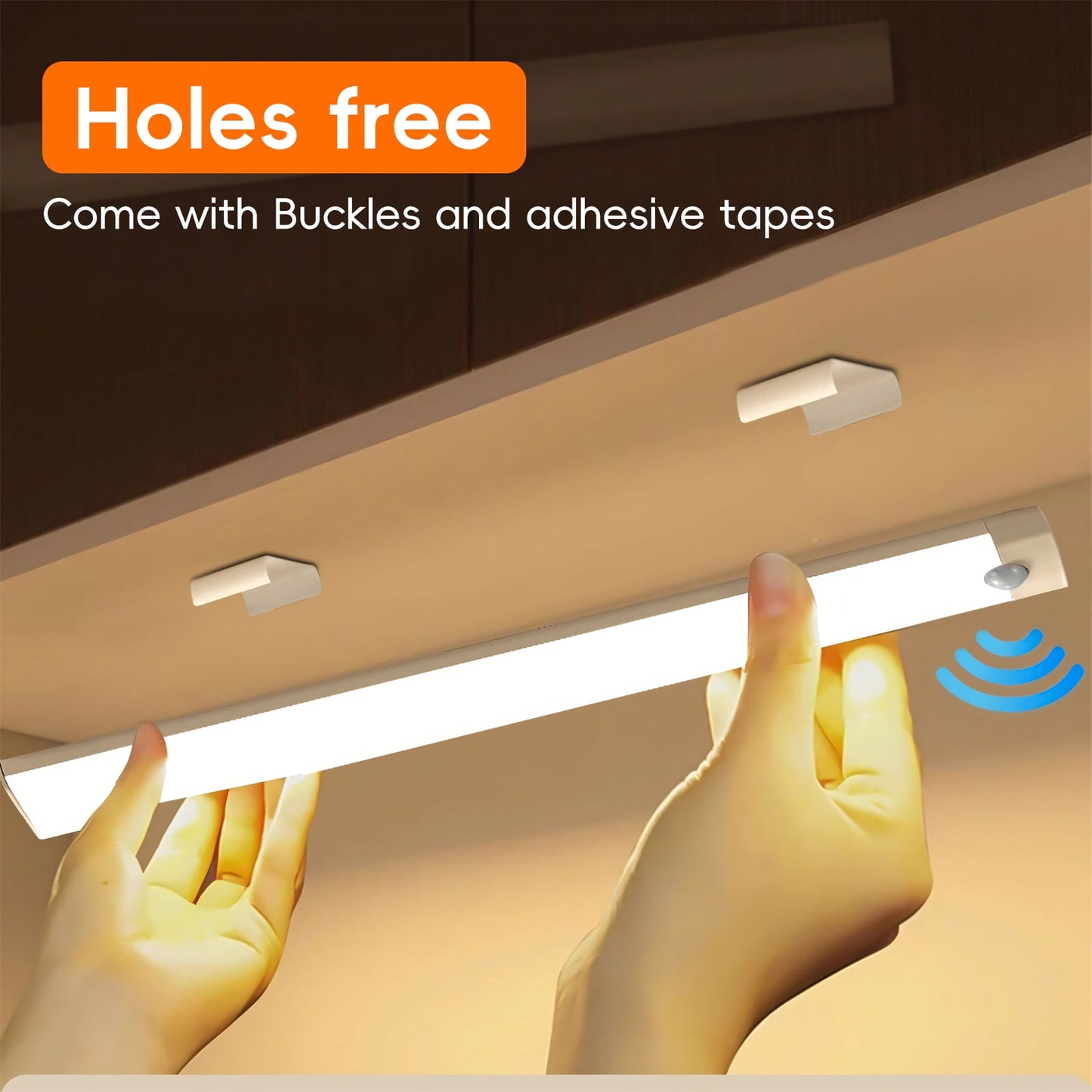 G GOSCHE 30 LED Wireless Under Cabinet Light Set with USB Rechargeable Smart Motion Sensor for Closet, Indoor - 2 Pcs