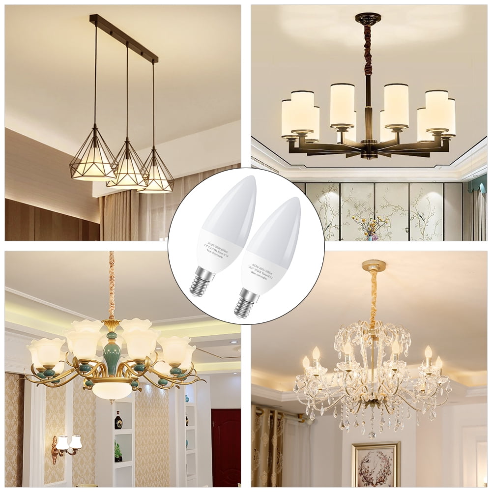GOSCHE LED Light Bulbs, 6 Watts (60 Watts Equivalent) E12 led bulb,2700K Type B Light Bulb for Chandelier,12 Pack