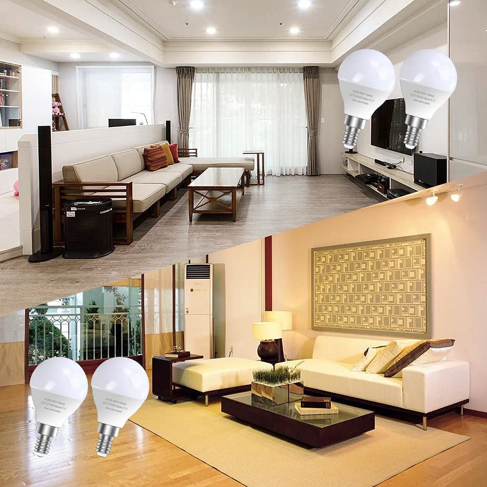12 Pack E12 LED Candelabra Light Bulbs, 60 Watt Equivalent, Warm White 2700K, 120V Chandelier Llight Bulb, A15 / G45 Shape Ceiling Fan Light Bulbs, Bright Small Bulb Non-Dimmable